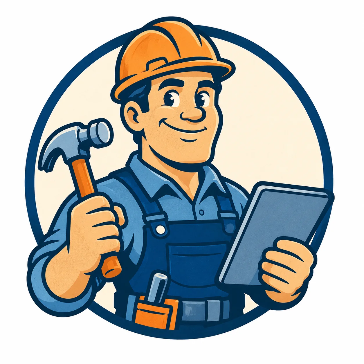 Mascotte artisan en style logo mascotte rétro cartoon