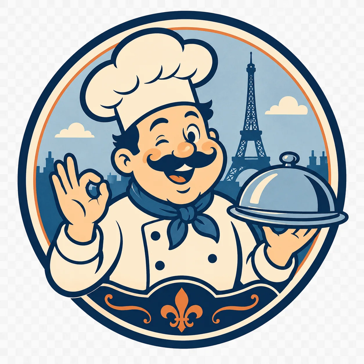 Mascotte restaurant en style logo mascotte rétro cartoon