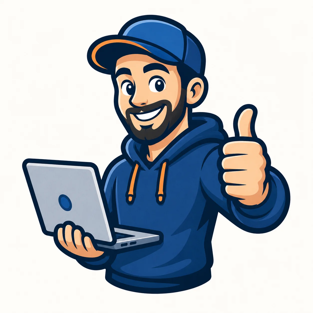 Mascotte webmaster en style logo mascotte rétro cartoon