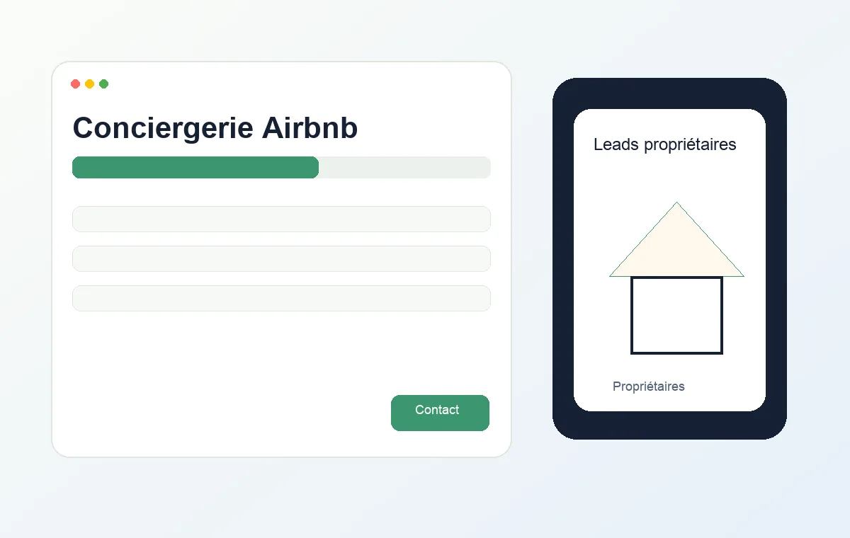 Aperçu visuel d’un site internet pour conciergerie Airbnb à Paris