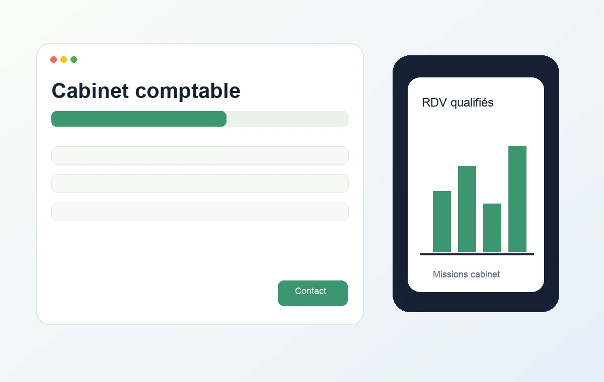 Aperçu visuel d’un site internet pour expert-comptable à Paris