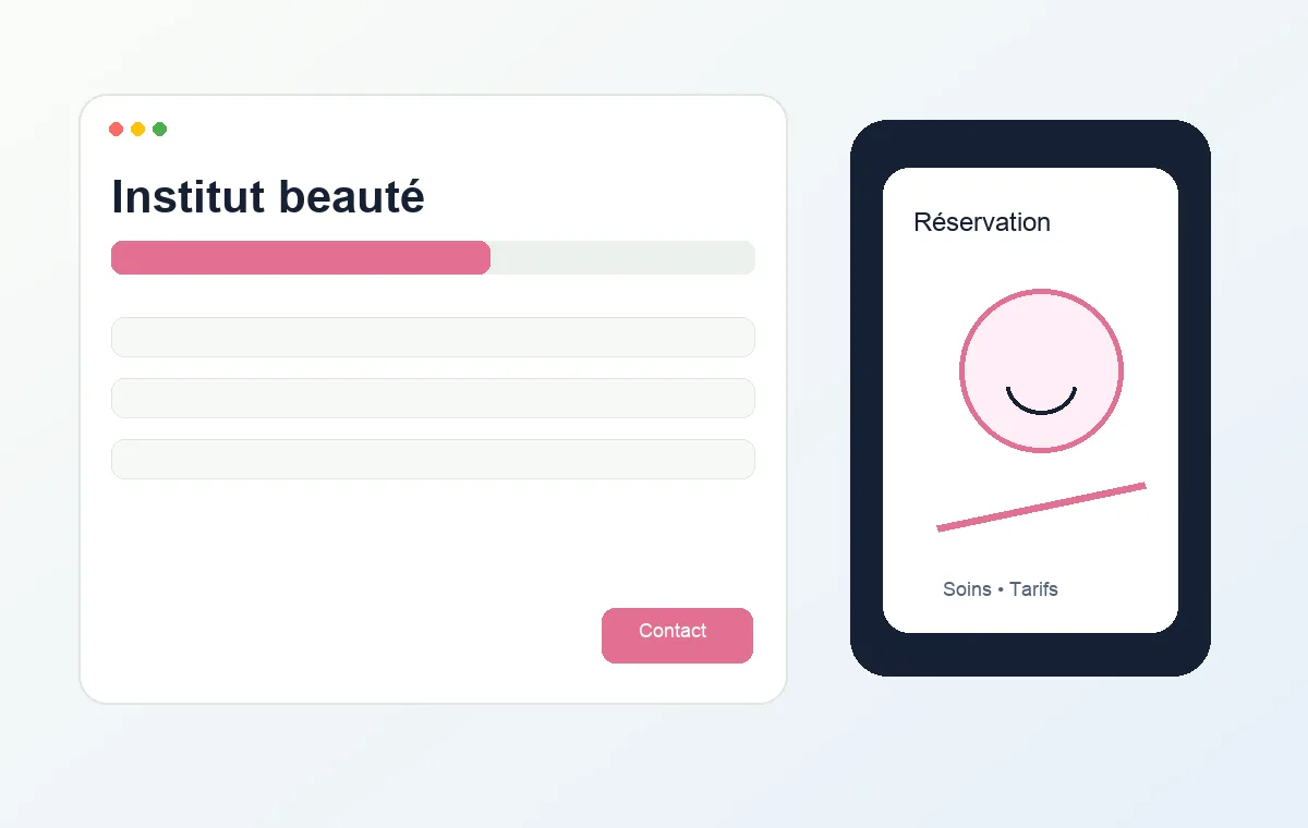 Aperçu visuel d’un site internet pour institut de beauté à Paris