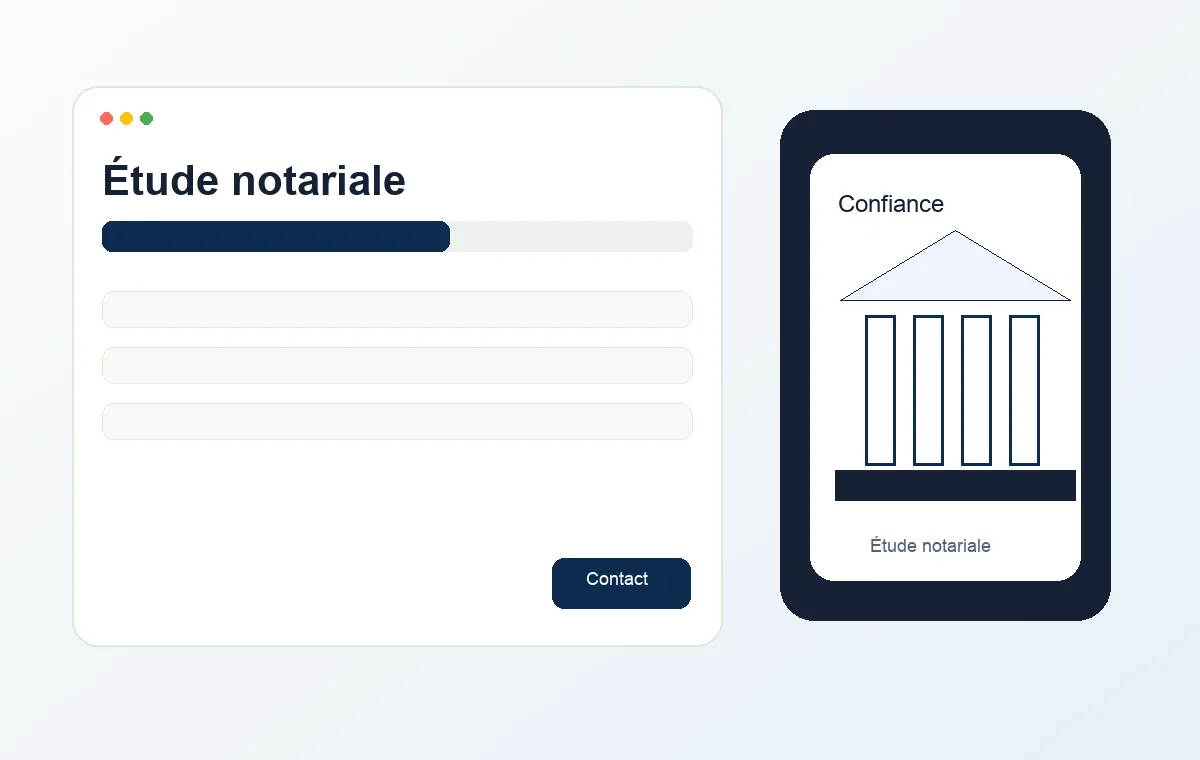 Aperçu visuel d’un site internet pour notaire à Paris